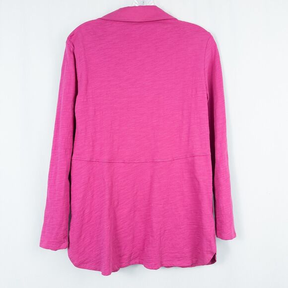 Soft Surroundings Pamplona Tunic Top Womens Petite Small Pink Cotton Button Up - Picture 2 of 14